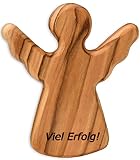 KASSIS Olivenholz-Schutzengel - Handgefertigte Engel-Figur aus Bethlehem - Schutzengel-Glücksbringer - (Viel Erfolg) - (1 Stück)