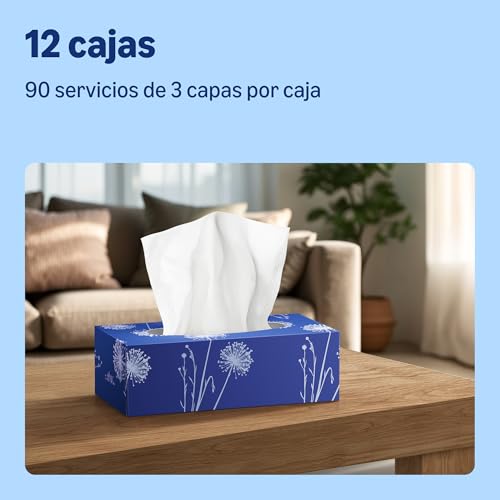 Miniatura 3 de By Amazon Pañuelos De 3 Capas, 1080 Hojas 12 Paquetes De 90 Hojas