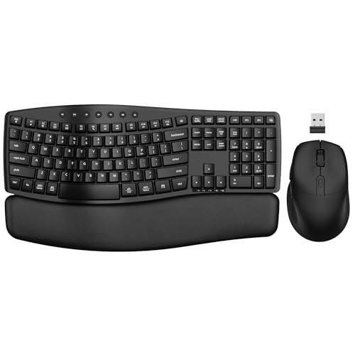 Wireless Keyboard and Mouse Combo, Bluetooth/2.4G Dual-Mode(Black Graphite)