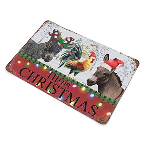 Panneau Noel animaux de la ferme idee cadeau deco originale