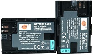 DSTE Replacement for Canon EOS R,EOS R5,EOS R6,XC10,XC15,5C Cameras LP-E6NH LP-E6N LP E6N(2-Pack)