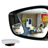 EMIUP Fan-Shape Blind Spot Mirrors 360°Rotatable Frameless HD Convex Glass Stick-on Rear View Mirror For All Cars,Motorcycles,Truck,SUV-2Pack