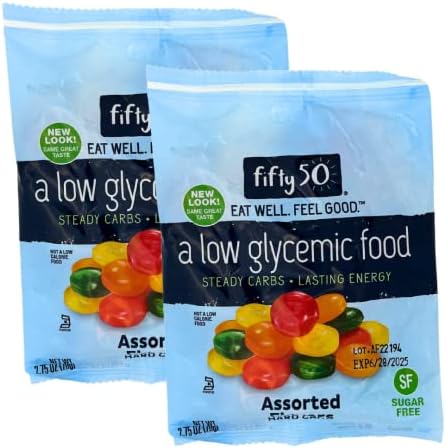 Fifty 50 Foods Kosher Sugar Free Assorted Fruit Hard Candy, 2.75 Ounce (Pack of 2)