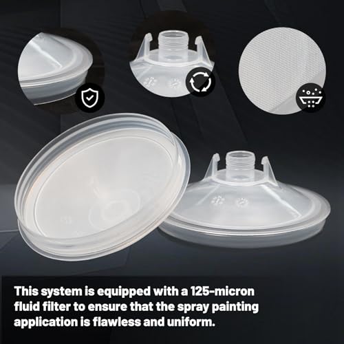 Image of Disposable Paint Spray Gun Cup, Paint Mixing Cups System for HVLP and LVLP Paint Spray Gun, 6 Ounce (200ML) Kit, 50 Cups Liners and Lids System, 1 Hard Cup, 1 Collar with 20 Plugs