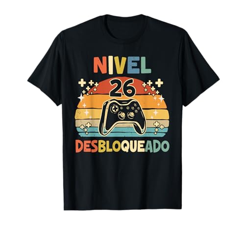 Nivel 26 Desbloqueado Gamer 26 Años Hombre Nivel 26 Unlocked Camiseta