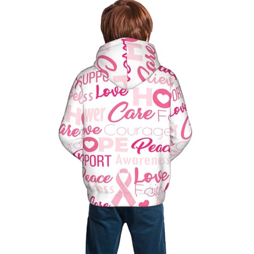 Breast Cancer Pink Ribbons Awareness (2) Kid Hoodies Boys Sweatshirts Girls Pullover with Pocket4