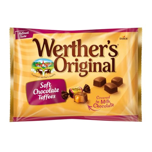 Werther's Original Caramelos Toffee Blandos de Mantequilla y Nata Cubiertos de Chocolate - Formato Ahorro Bolsa 1 kg - Sin Gluten y Aptos para Vegetarianos - Ideales para Picar, Regalar y Compartir