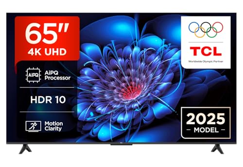 TCL 65P6K TV LED Direct da 65', TV HDR 4K, Smart TV con tecnologia Google TV (Dolby Audio, Motion Clarity, compatibile con Google Assistant e Alexa)