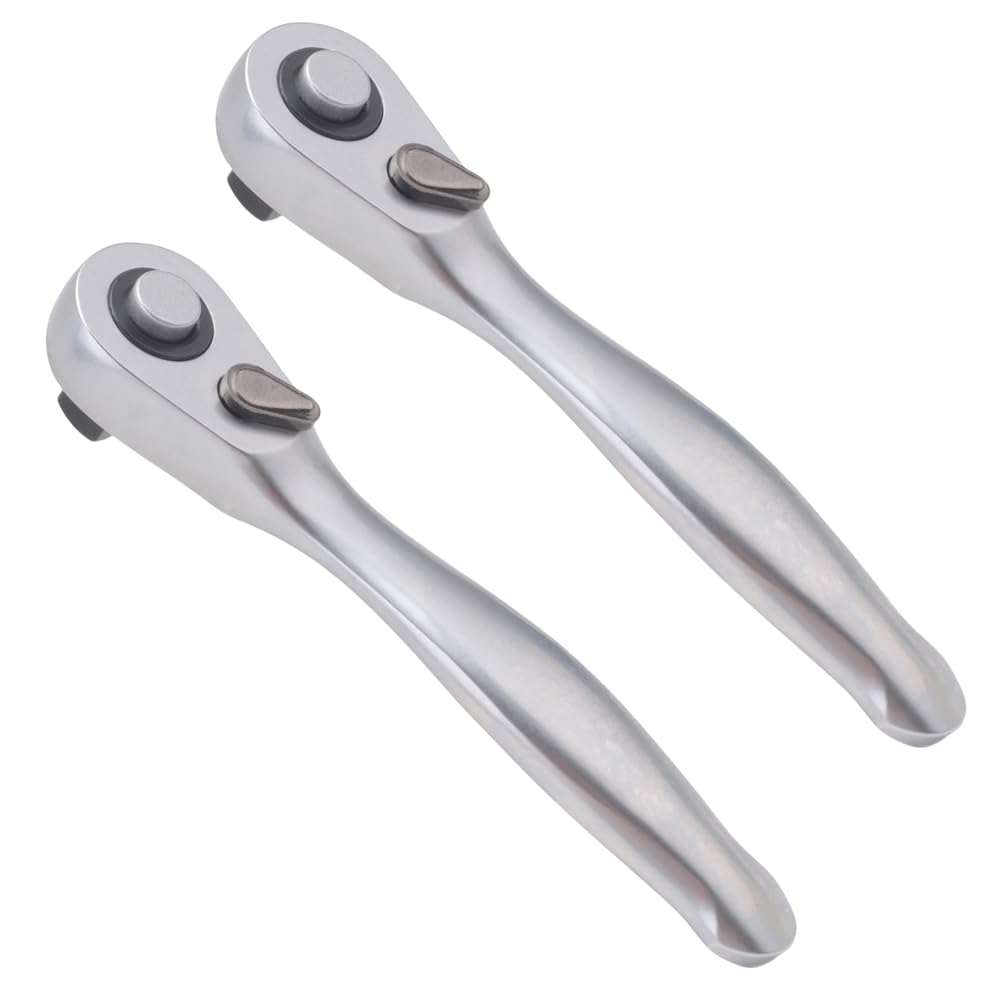 Jnchdghwa High Quality 2Pcs Mini 1/4" Ratchet Wrench Quick Socket Tool Small Spanner Screwdriver Wrenches 72 Teeth