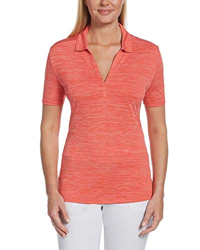 Callaway レディース ブロークンストライプ レディース ゴルフポロシャツ 吸湿発散性生地, カイエン, XX-Large