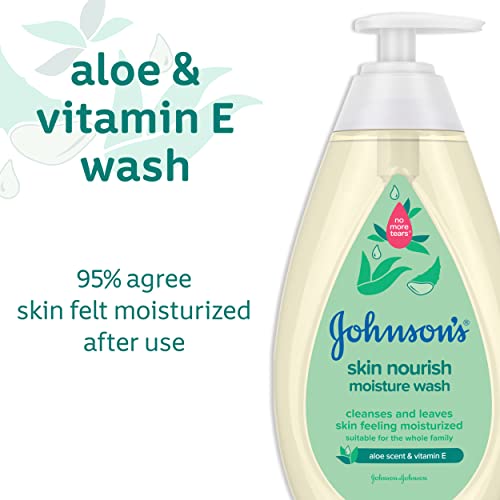 Johnson's Skin Nourishing Moisture Baby Body Wash With Aloe Scent & Vitamin E, Hypoallergenic & Tear Free Bath Wash For The Whole Family, Paraben- & Sulfate-Free, 20.3 Fl. Oz #TOP2
