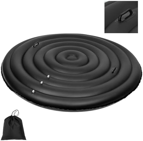 Inflatable Hot Tub Cover Round Replacement All Saluspa Intex Spa Covers Insert One Size Fits All Insulated Thermal Energy Saving Hot Tub Lid Replacement Used for Rain-Proof Snow-Proof (with Handle)