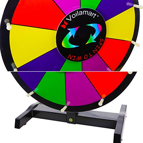 Voilamart 15" Tabletop Spinning Prize Wheel, Spin The Wheel Dry Erase, 10 Slots With Durable Plastic Base, 2 Pointer, Wheel Of Fortune Spin Game In Party Pub Trade Show Carnival #TOP2
