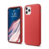 elago Coque Silicone Liquide Compatible avec iPhone 11 Pro (5,8') Case en Silicone Premium, Doublure en Microfibre Douce, Lèvre Surélevée pour Écran & Caméra, Protection Complète (Rouge)