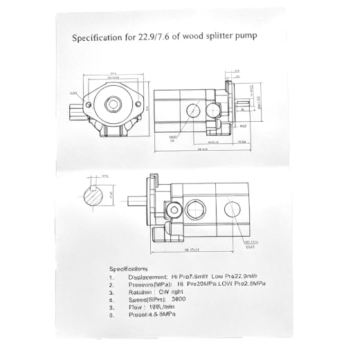 Flynsu 28 GPM Two Stage Hydraulic Log Splitter Pump, 4000 RPM & PSI Max, 5/8" Shaft, SAE Mount, 2 Stage Wood Processor by Flynsu - Image 6
