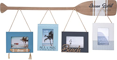 Seaside No.64 - Marco de fotos para 4 fotos en una paleta de madera - Diseño marítimo de madera - Marco de fotos decorativo para montaje en pared - Verano, sol, playa, mar Cover
