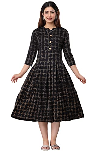Image of Vinny's Creation Women's Cotton Maternity Kurti | Floral Printed Feeding Kurta with Hidden Zipper | Stylish Pregnancy Gown & Nursing Dress for Womens