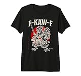 Samurai Rooster Funny F-Caw-F Vintage Chicken with Katana Men's Premium Tri-Blend T-Shirt, Black, XX-Large