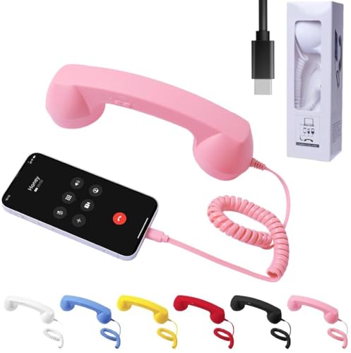Combiné rétro de téléphone type C pour éviter surchauffe écran récepteur filaire avec micro