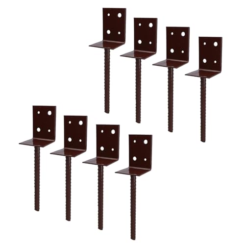 Image of Concrete in Wooden Post Support Base Bracket 75 x 75mm Carport Decking 8PK