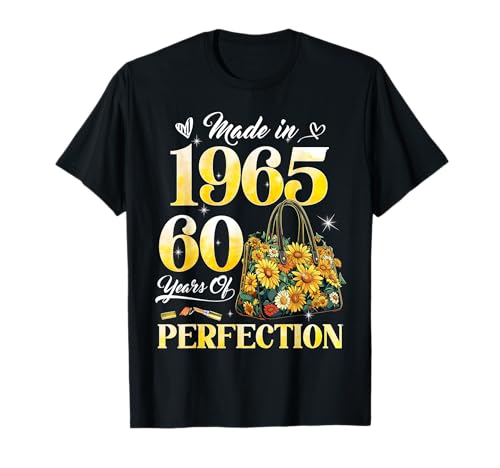 Womens 60th Birthday Floral Made in 1965 Gifts 60 Years Old T-Shirt