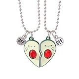 2Pcs Friendship Avocado Heart Pendant Chain Friendship Avocado Necklaces for Best Friend Pendant Jewelry