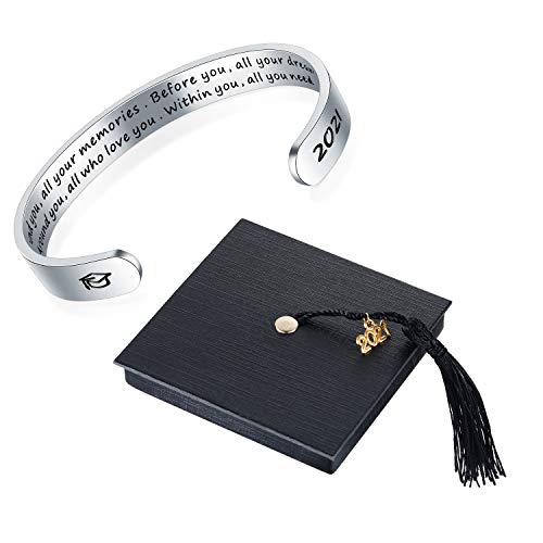 AryaHozel Graduation Gifts for Her 2022 Behind You All Your Memories Dreams Inspirational Bracelet for Women Personalized Encouragement Gifts for Teen Girls Sister Graduation Friend Present for Grads