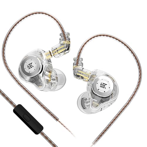 KZ EDX PRO �C���C���[�w�b�h�t�H�� IEM �C���z�� 1DD�t�� HiFi �X�e���I�T�E���h�X�e�[�W�C���z�� �L���m�C�Y�L�����Z�����O �Q�[�~���O�C���z�� �~���[�W�V���� �V���K�[�p (�z���C�g �}�C�N�t��)