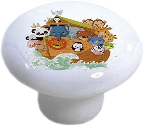 Miniatura 2 de Juego de 2 tiradores de cerámica para cajones de gabinete Noahs Ark