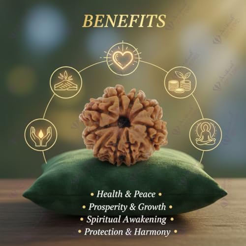 Image of Arihant Gems & Jewels 9 Mukhi Faced Rudraksha | Natural & Certified | Astrological Benefits | Positive Energy | Unisex for Men & Women (Nepali Rudraksha)
