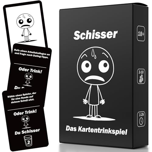 SCHISSER Karten Trinkspiel Kartenspiele für Erwachsene Partyspiele für lustige Kartenspiel Spieleabende Party Games Gesellschaftsspiele für Erwachsene Junggesellenabschied Drinking Game