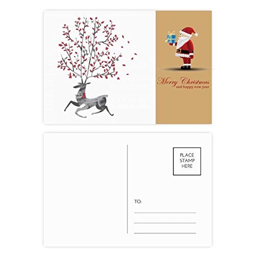 Cartes postales Noël rennes peintes à la main lot de 20 pour fêtes