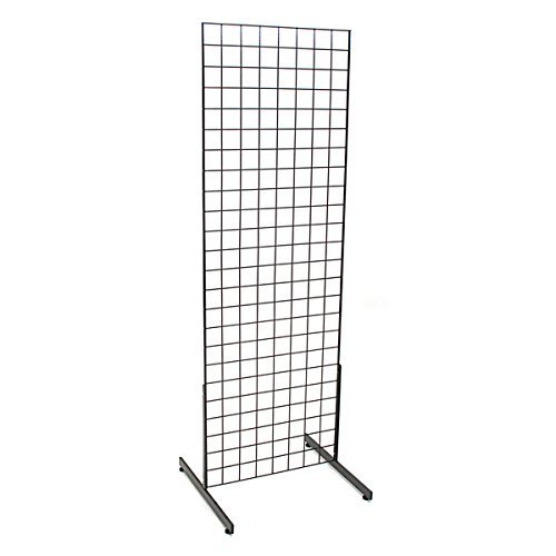 Only Garment Racks #1900B(1) + #1918B(1PR.) Grid Unit, 2' x 6' with Legs, Black