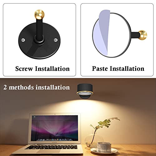 Yuewilai Magnetic Wall Sconce 16 Rgb Colors Dimmable, 2 Pack Rechargeable Battery Operated Usb, Picture Painting Wall Light With Remote, 360° Rotate Magnetic Ball Led Wall Mounted Lamp (Black) #TOP6