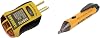 Sperry Instruments GFI6302 GFCI Outlet Receptacle Tester, Standard 120V AC Outlets & Professional Use, Yellow & Black & Klein Tools NCVT1P Voltage Tester, Non-Contact Voltage Detector Pen