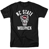 NC State Wolfpack Official NCSU Wolfpack Logo Unisex Adult T-Shirt, Black, Large