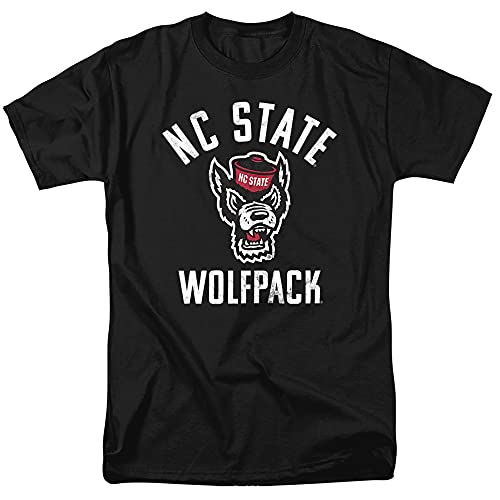NC State Wolfpack Official NCSU Wolfpack Logo Unisex Adult T-Shirt, Black, Large