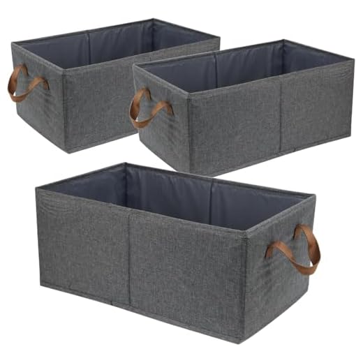 Fordonral Pack of 3 Large Capacity Storage Bins Closet Organizer System, Sturdy Foldable Storage Boxes for Organizing Clothing, Sheets, Toys, Books - Shelf Organizer Shelves Basket Storage Bin