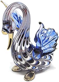 NaCraftTH Swan Glass Figurines Murano Glassblowing Artwork Animal Handicraft Crystal Figure Home Decor