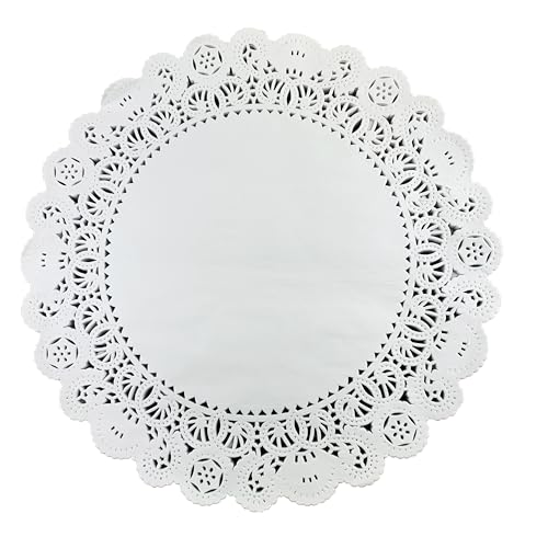 Worlds 50 Pack Round White Normandy paper Doilies Lace Paper Doiles 14