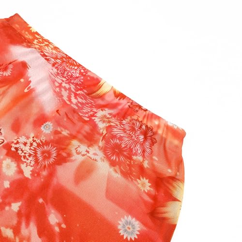 Image of Goafuliy Two Piece Skirt Set for Women Summer Asymmetrical Mesh Strapless Tube Tops Mini Skirt Set Going Out Outfits