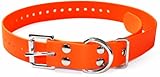 Educator Biothane Dog Collar, Waterproof, Odorproof, Metal Buckle and D Ring, Adjustable for Custom Fit, Cool and Comfortable, for Small, Medium, or Large Dogs, 1-Inch, Orange