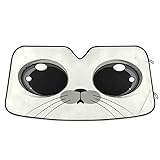 456 Grandes Ojos Negros,Parabrisas Sun Shade-Parabrisas Protectora Ultravioletas Universal Parabrisas Parasol Auto Apto A La Mayoría De Coches Y SUV 140x76cm
