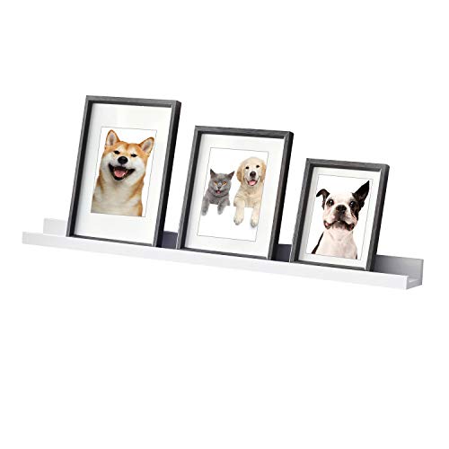 Welland White Photo Ledge Floating Picture Ledge, Display Wall Shelf, 36-Inch, White #TOP3
