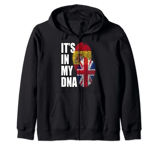 British Y Spaniard Mix DNA Flag Heritage Sudadera con Capucha