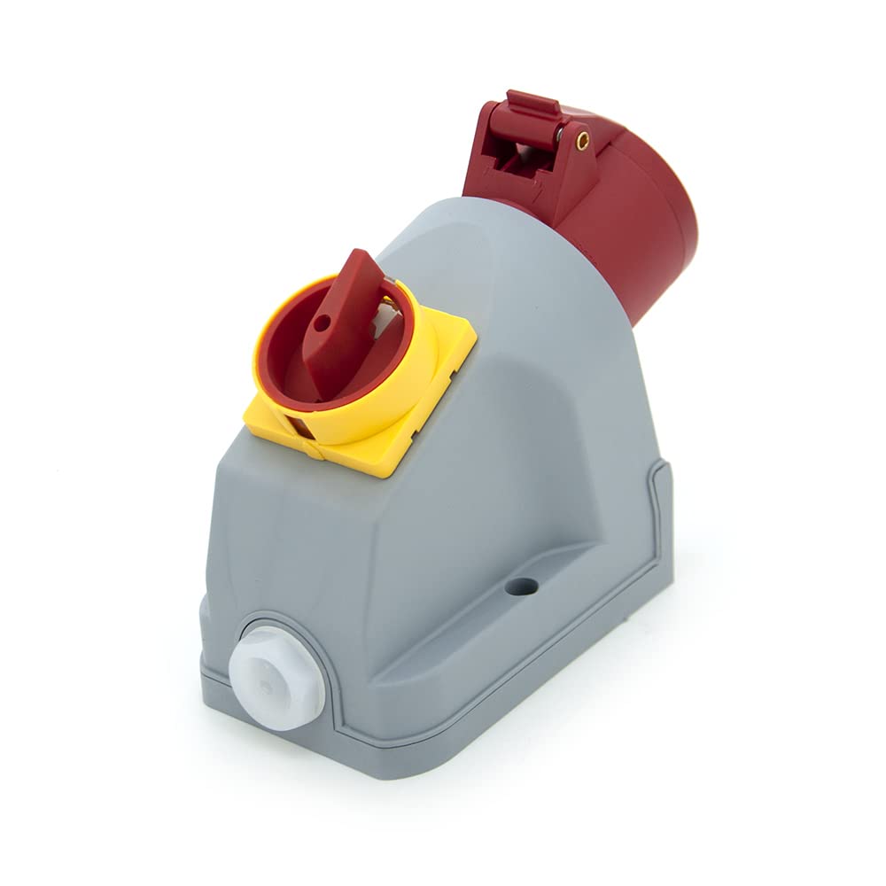 ELS Elektrotechnika Kombi Wandsteckdose Baustromverteiler Wandverteiler 1x CEE 16A + Hauptschalter 0-1, Stromverteiler Verkabelt, für Innen und Außen, Werkstätten und Fabriken IP44