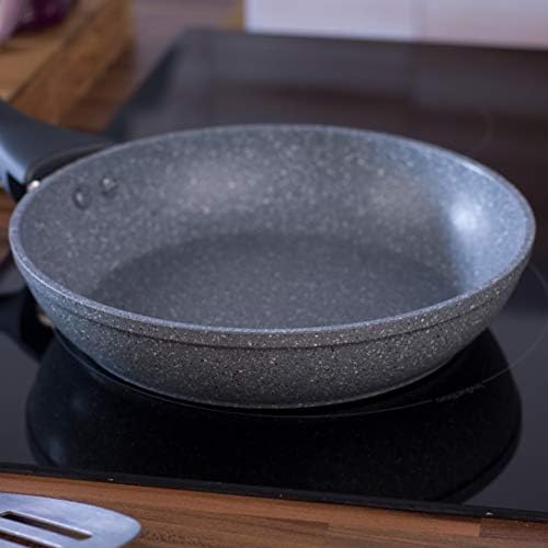 Salter BW02762G1 Frying Pan, Non-Stick, Induction Hob Suitable Small Cooking Pan, Strong And Durable Forged Aluminium, Fry And Sauté Fish/Meat/Vegetables, Marblestone Collection, Grey, 20 cm