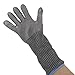 QUMIIRITY Cut Resistant Stainless Steel Wire Gloves Long Safety Protective Gloves for Kitchen Oyster Shucking and Seafood Processing Work Tools