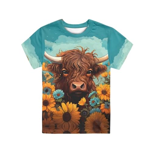 Image of JEOCODY Boys Girls Graphic Tees Funny 3D Printed Short Sleeve T-Shirts 3-16T