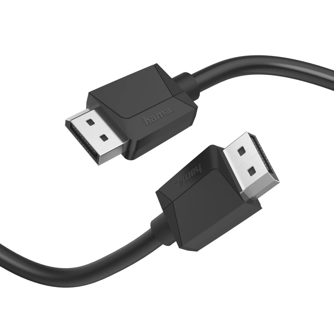 Hama Kabel DisplayPort DP 1.2 do przesyłania cyfrowych danych i sygnałów audio/wideo (ULTRA HD, 4k, PVC, 21,6 Gbit/s, podwójne ekranizowanie, 1,5m) czarny